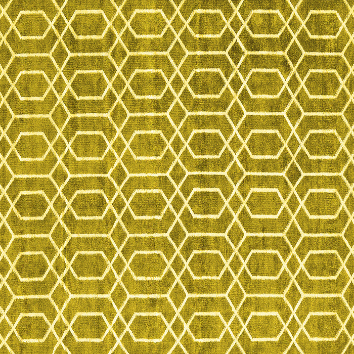 Square Abstract Yellow Contemporary Rug, con2092yw