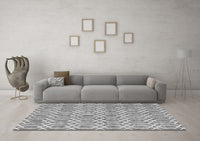 Machine Washable Abstract Gray Contemporary Rug, wshcon2092gry