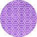 Round Machine Washable Abstract Purple Contemporary Area Rugs, wshcon2092pur