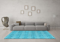 Machine Washable Abstract Light Blue Contemporary Rug, wshcon2092lblu