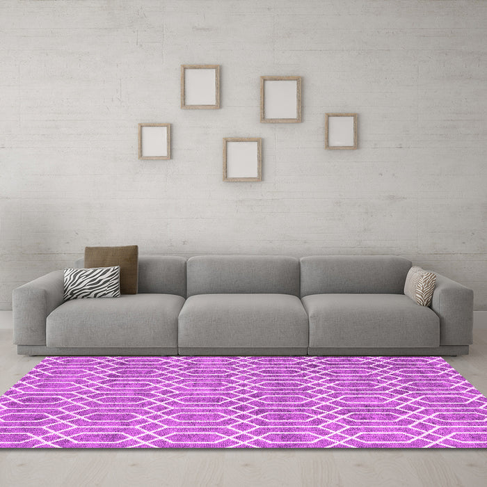 Machine Washable Abstract Pink Contemporary Rug in a Living Room, wshcon2092pnk