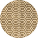 Round Machine Washable Abstract Brown Contemporary Rug, wshcon2092brn