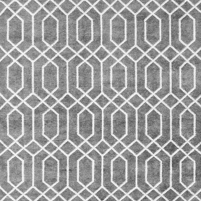 Serging Thickness of Machine Washable Abstract Gray Contemporary Rug, wshcon2092gry