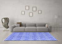 Machine Washable Abstract Blue Contemporary Rug, wshcon2092blu