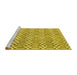 Sideview of Machine Washable Abstract Yellow Contemporary Rug, wshcon2092yw