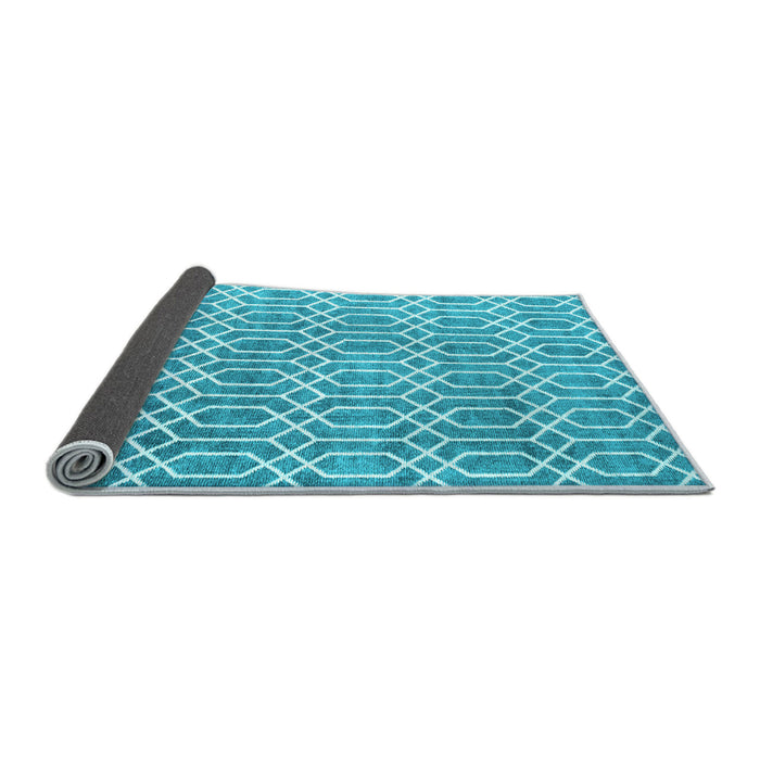Sideview of Abstract Light Blue Contemporary Rug, con2092lblu