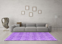 Machine Washable Abstract Purple Contemporary Rug, wshcon2092pur