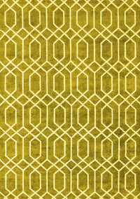 Abstract Yellow Contemporary Rug, con2092yw