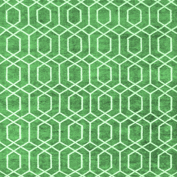 Square Machine Washable Abstract Emerald Green Contemporary Area Rugs, wshcon2092emgrn