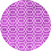 Round Abstract Pink Contemporary Rug, con2092pnk