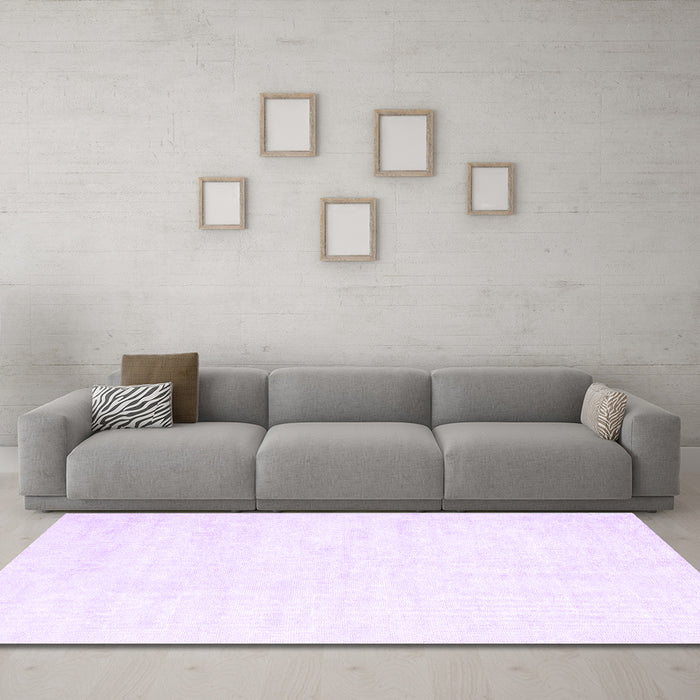 Machine Washable Solid Purple Modern Area Rugs in a Living Room, wshcon2093pur
