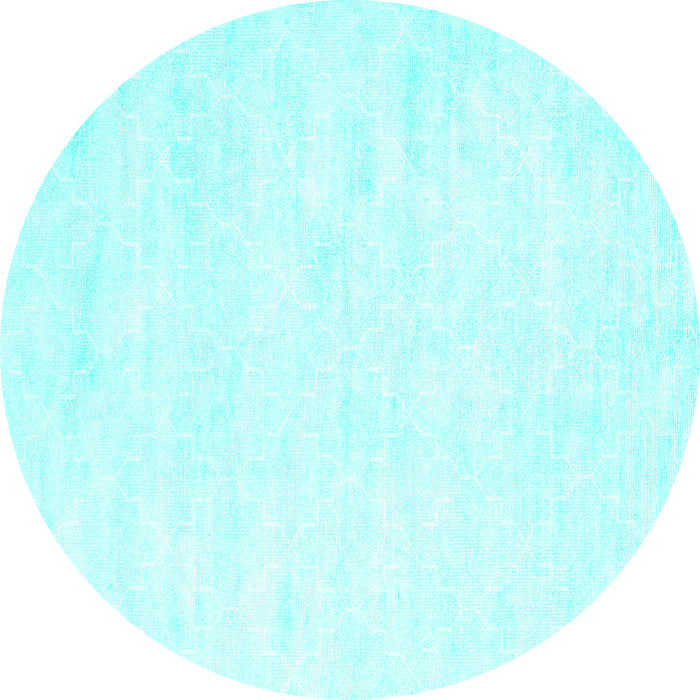 Round Solid Turquoise Modern Rug, con2093turq