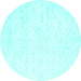 Round Solid Turquoise Modern Rug, con2093turq