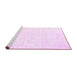 Sideview of Machine Washable Solid Pink Modern Rug, wshcon2093pnk