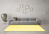 Machine Washable Solid Yellow Modern Rug, wshcon2093yw