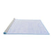 Sideview of Machine Washable Solid Blue Modern Rug, wshcon2093blu
