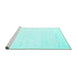 Sideview of Machine Washable Solid Turquoise Modern Area Rugs, wshcon2093turq