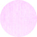 Round Machine Washable Solid Pink Modern Rug, wshcon2093pnk
