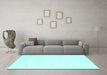 Machine Washable Solid Turquoise Modern Area Rugs in a Living Room,, wshcon2093turq