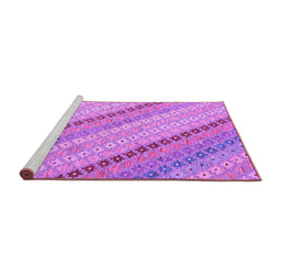 Sideview of Machine Washable Southwestern Purple Country Area Rugs, wshcon2094pur