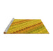 Sideview of Machine Washable Southwestern Yellow Country Rug, wshcon2094yw