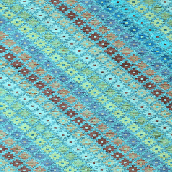 Square Southwestern Light Blue Country Rug, con2094lblu