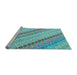 Sideview of Machine Washable Southwestern Light Blue Country Rug, wshcon2094lblu