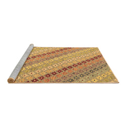 Sideview of Machine Washable Southwestern Brown Country Rug, wshcon2094brn