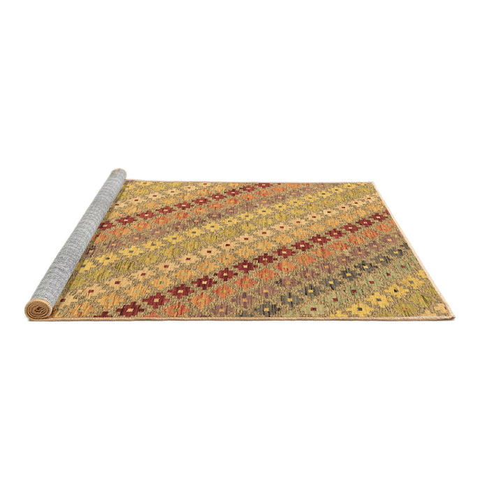 Sideview of Machine Washable Southwestern Brown Country Rug, wshcon2094brn