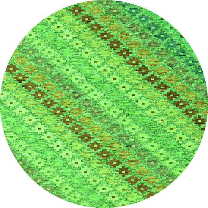 Machine Washable Southwestern Green Country Area Rugs, wshcon2094grn