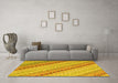 Machine Washable Southwestern Yellow Country Rug in a Living Room, wshcon2094yw