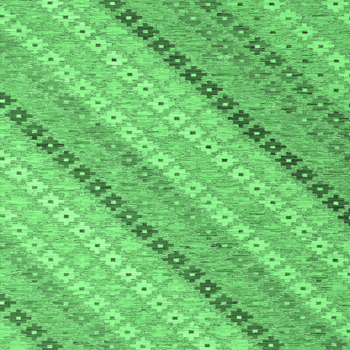 Square Southwestern Emerald Green Country Rug, con2094emgrn