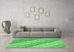 Machine Washable Southwestern Emerald Green Country Area Rugs in a Living Room,, wshcon2094emgrn