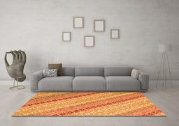 Machine Washable Southwestern Orange Country Area Rugs in a Living Room, wshcon2094org