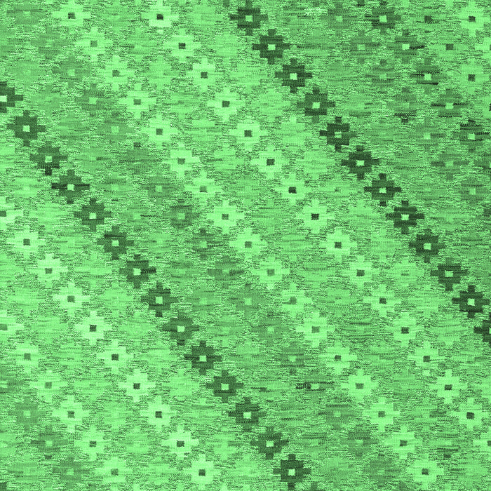 Machine Washable Southwestern Emerald Green Country Area Rugs, wshcon2094emgrn