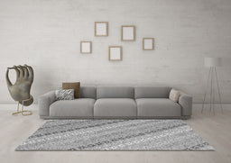 Machine Washable Southwestern Gray Country Rug in a Living Room,, wshcon2094gry