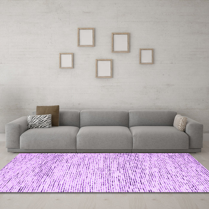 Machine Washable Solid Purple Modern Area Rugs in a Living Room, wshcon2095pur