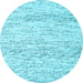 Round Solid Light Blue Modern Rug, con2095lblu