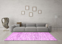 Machine Washable Solid Pink Modern Rug, wshcon2095pnk