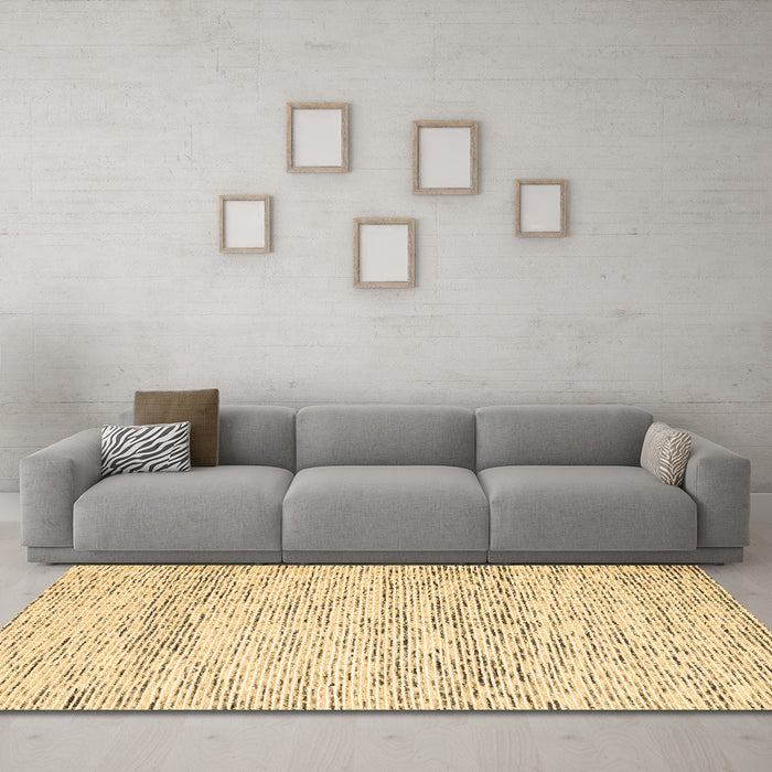 Machine Washable Solid Brown Modern Rug in a Living Room,, wshcon2095brn