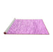 Sideview of Machine Washable Solid Pink Modern Rug, wshcon2095pnk