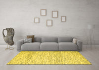 Machine Washable Solid Yellow Modern Rug, wshcon2095yw