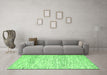 Machine Washable Solid Green Modern Area Rugs in a Living Room,, wshcon2095grn