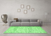 Machine Washable Solid Green Modern Rug, wshcon2095grn