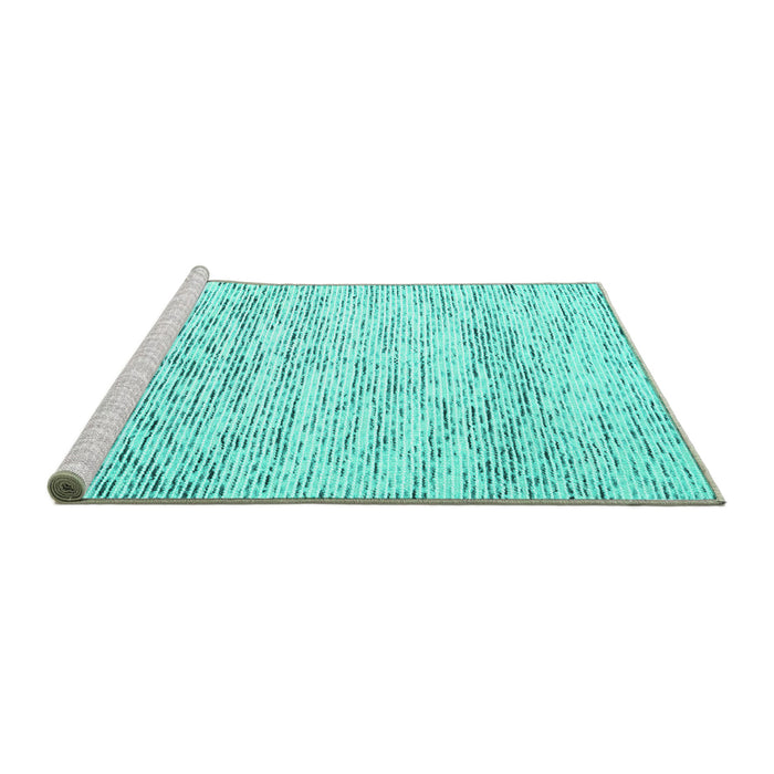 Sideview of Machine Washable Solid Turquoise Modern Area Rugs, wshcon2095turq