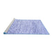 Sideview of Machine Washable Solid Blue Modern Rug, wshcon2095blu