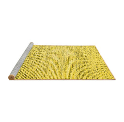 Sideview of Machine Washable Solid Yellow Modern Rug, wshcon2095yw