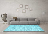 Machine Washable Solid Light Blue Modern Rug, wshcon2095lblu