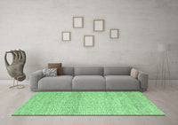 Machine Washable Abstract Emerald Green Contemporary Rug, wshcon2096emgrn