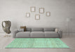 Machine Washable Abstract Turquoise Contemporary Area Rugs in a Living Room,, wshcon2096turq